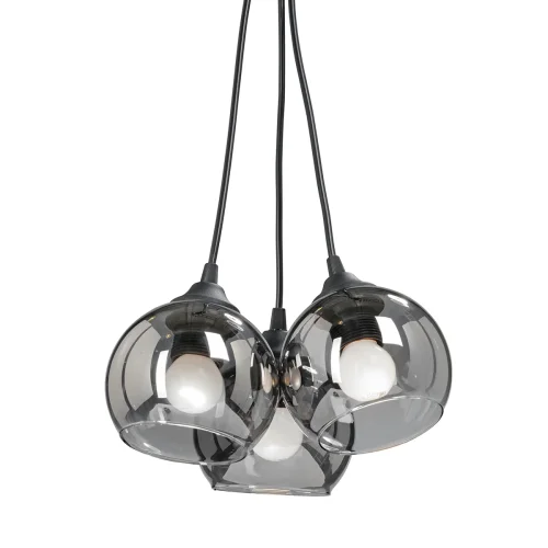 Светильник подвесной V4360-1/3S Vitaluce чёрный серый 3 лампы, основание чёрное в стиле хай-тек  фото 3